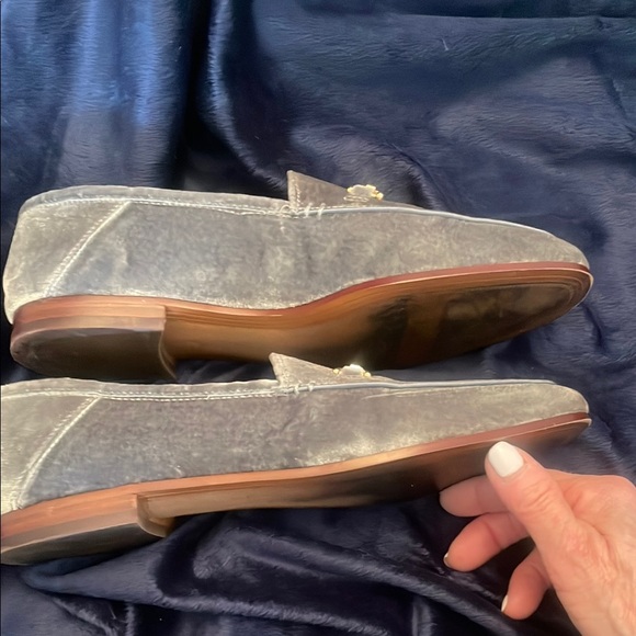 Elegant Sam Edelman Denim-Gray Loafers with Gold Detailing size 7 - Picture 7 of 10